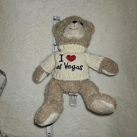 Unipak Designs Collectible Bear 10" Plush  I Love Las Vegas Sweater 2015 Beige - Picture 10 of 10